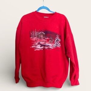 Vintage Winter Cottagecore Comfy Crew Neck Women’s L